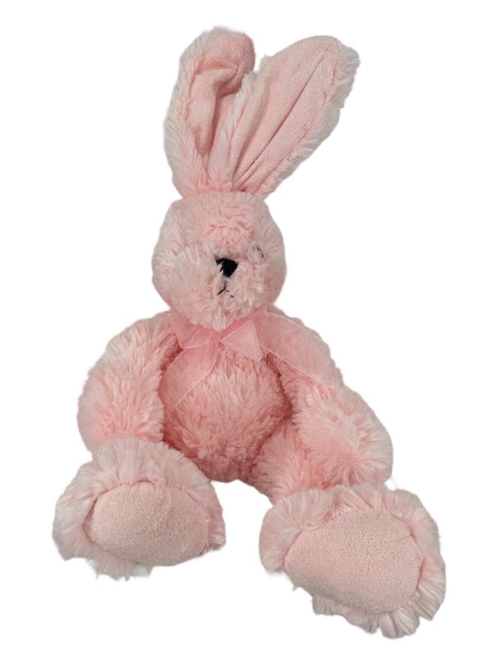 Vtg 2000 Chrisha Playful Plush Pink Bunny Posable Ear Stuffed Rabbit 25” Rare